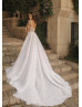 Beaded Ivory Rosette Tulle Romantic Wedding Dress